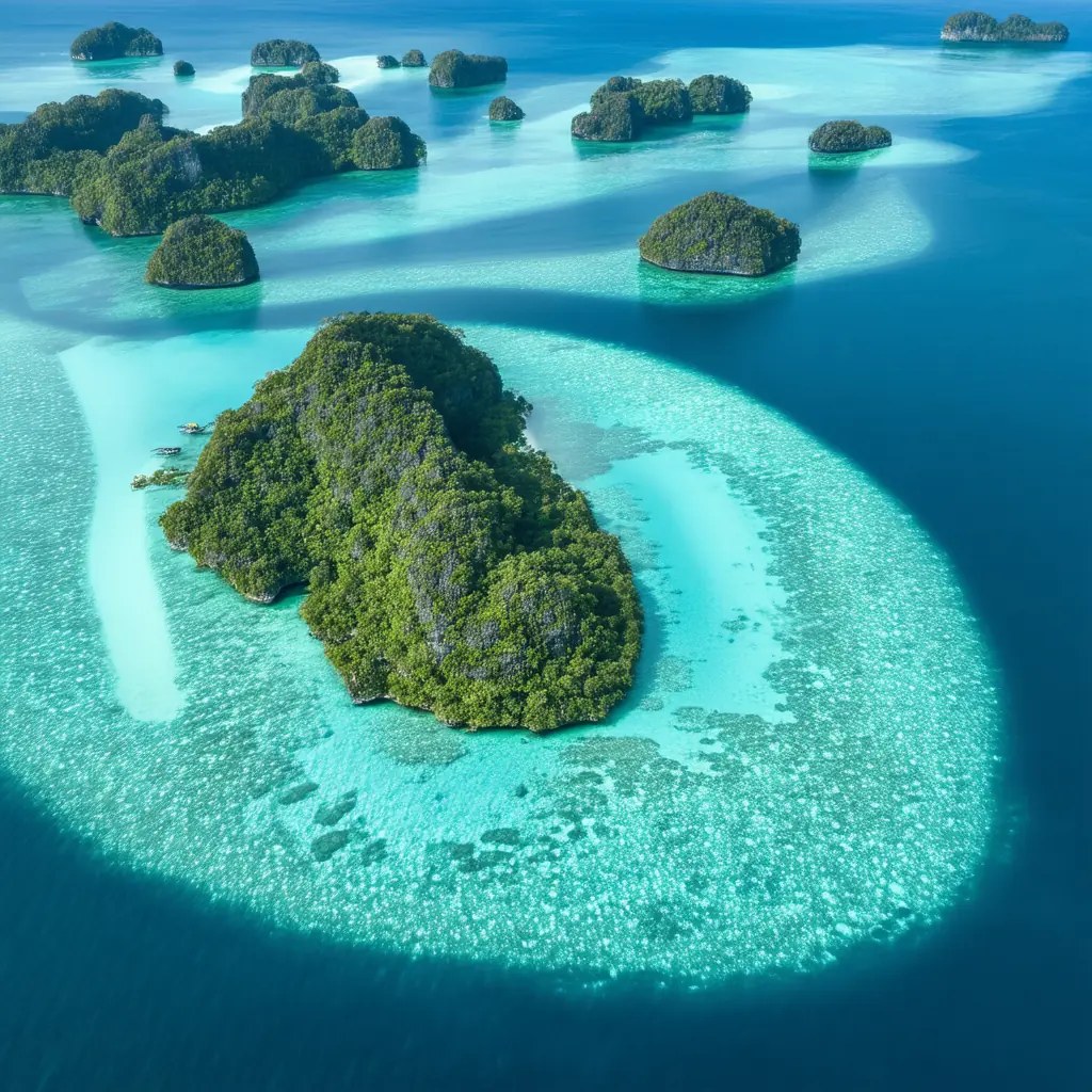 Raja Ampat archipelago from above