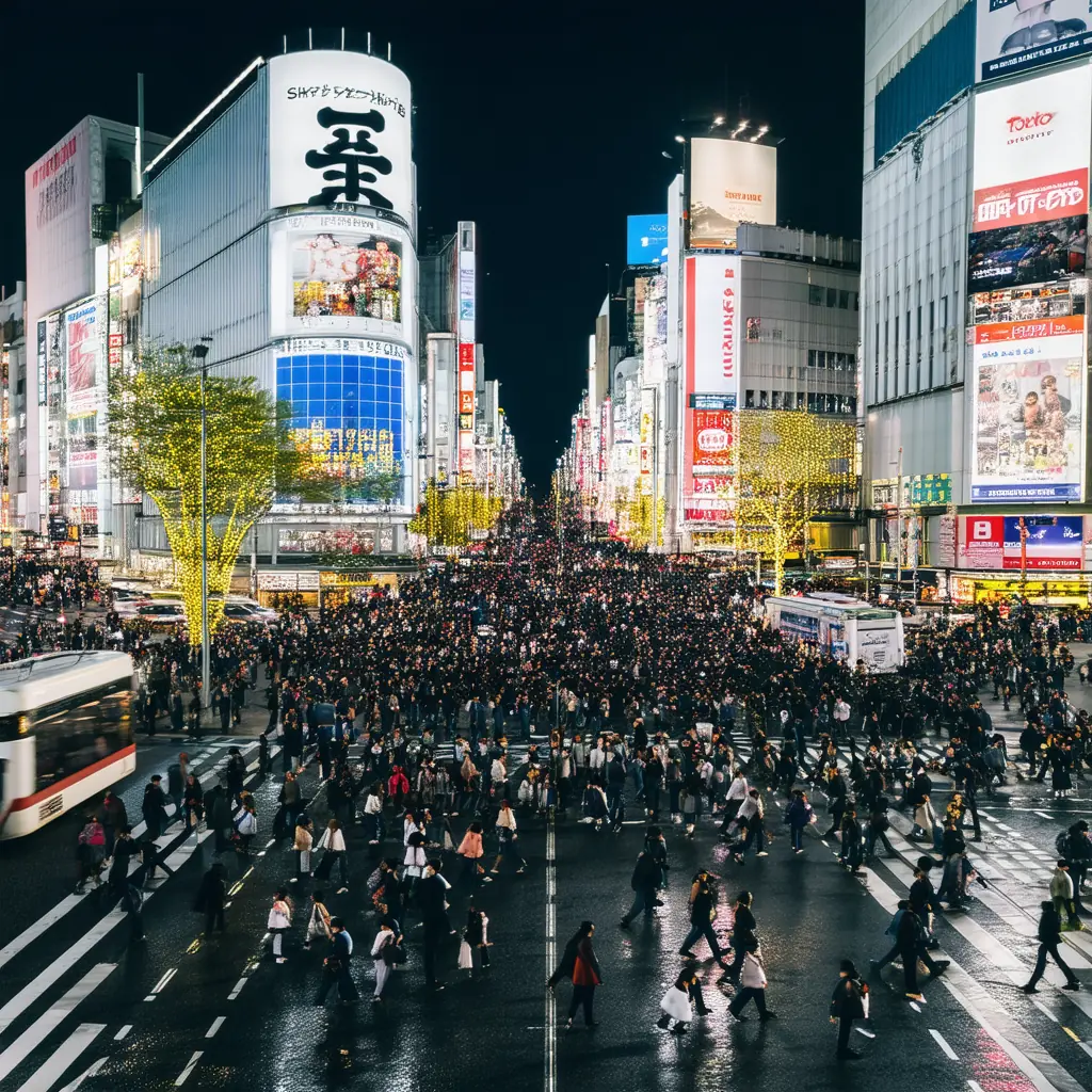 Tokyo &mdash; Shibuya Crossing at night