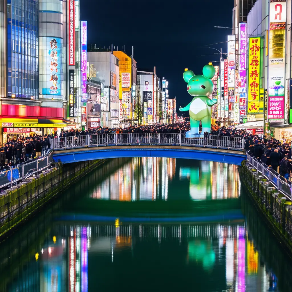 Osaka &mdash; Dotonbori canal at night