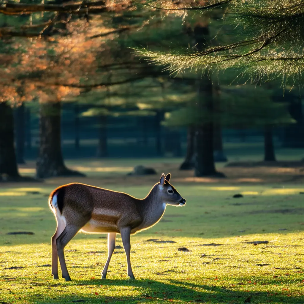 Nara &mdash; sika deer at sunrise