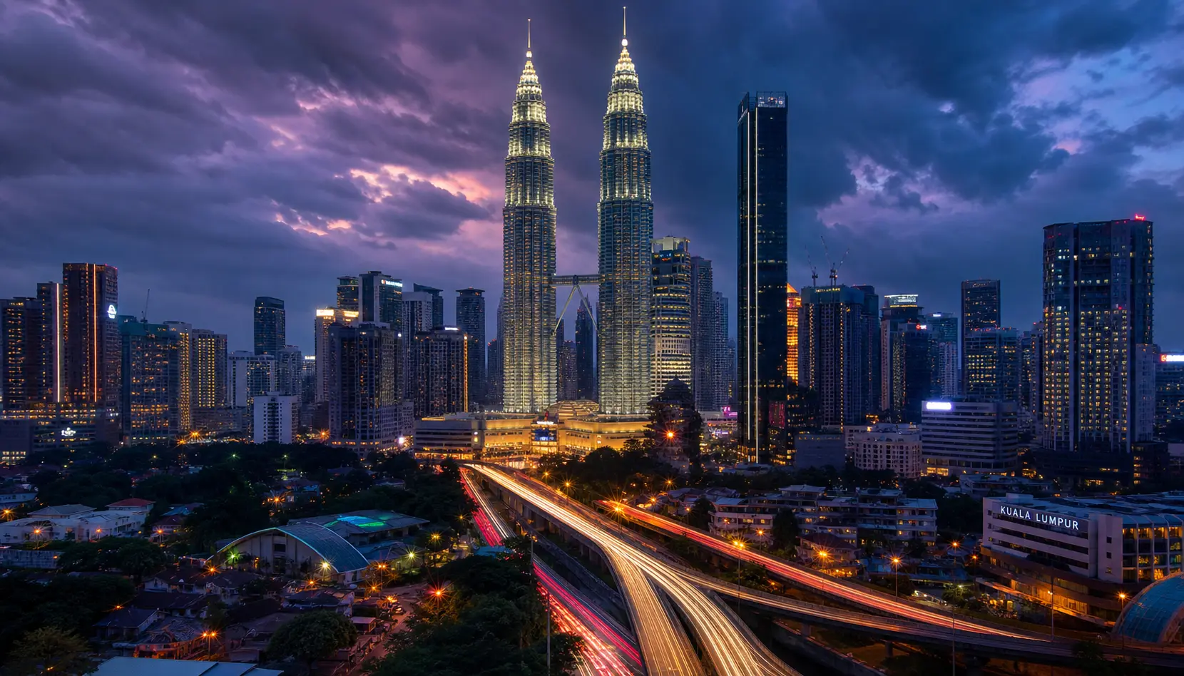 Kuala Lumpur — Petronas Towers skyline at night