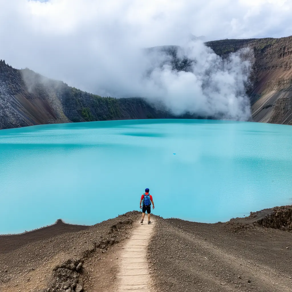 Mount Pinatubo &mdash; crater lake from the rim