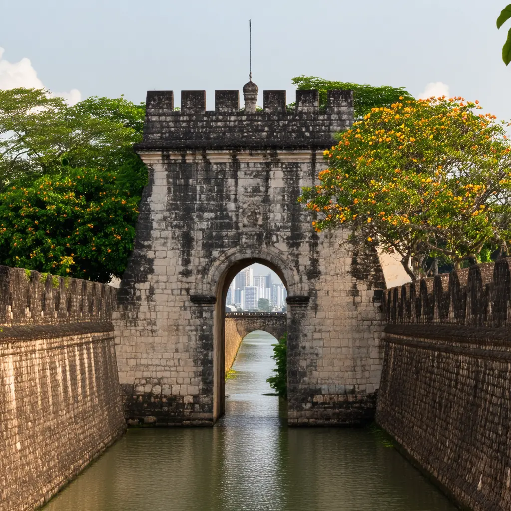 Manila &mdash; Intramuros walls at golden hour