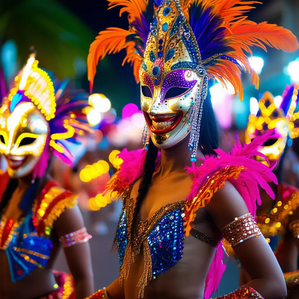 Bacolod &mdash; MassKara Festival dancers at night