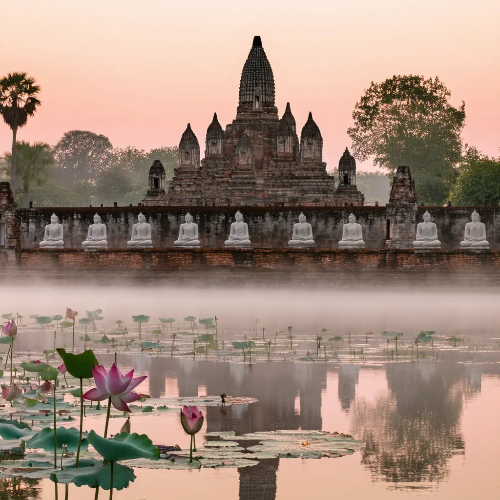 Sukhothai &mdash; Wat Mahathat at sunrise