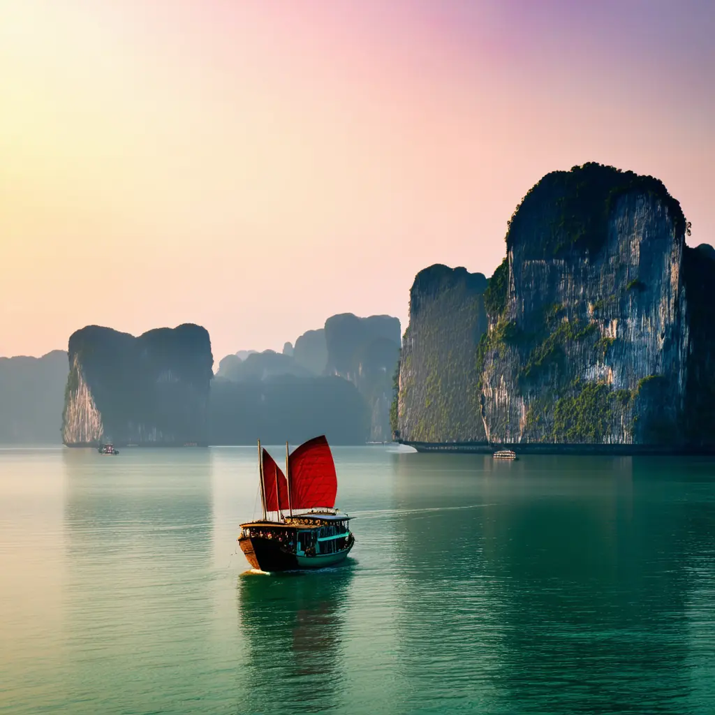 Halong Bay at sunrise